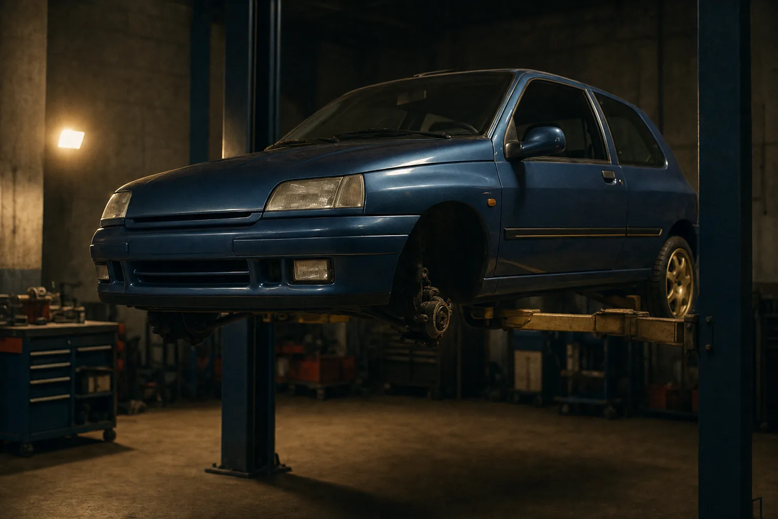 Renault Clio Sport under arbete med fokus på chassi och drivlina